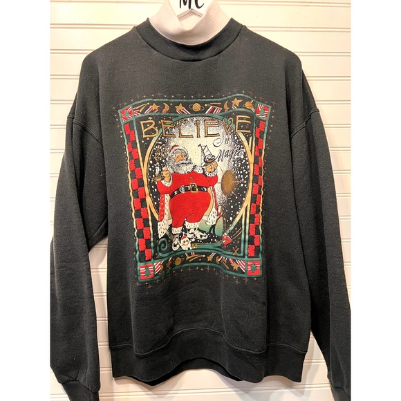 Vintage Santa Believe in Magic  Crewneck Sweatshirt XL - Picture 8 of 8